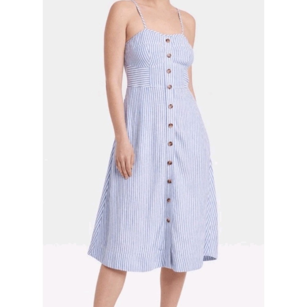 NWT Universal Thread Women's Linen Blue and White Stripe Sundress in a size XL